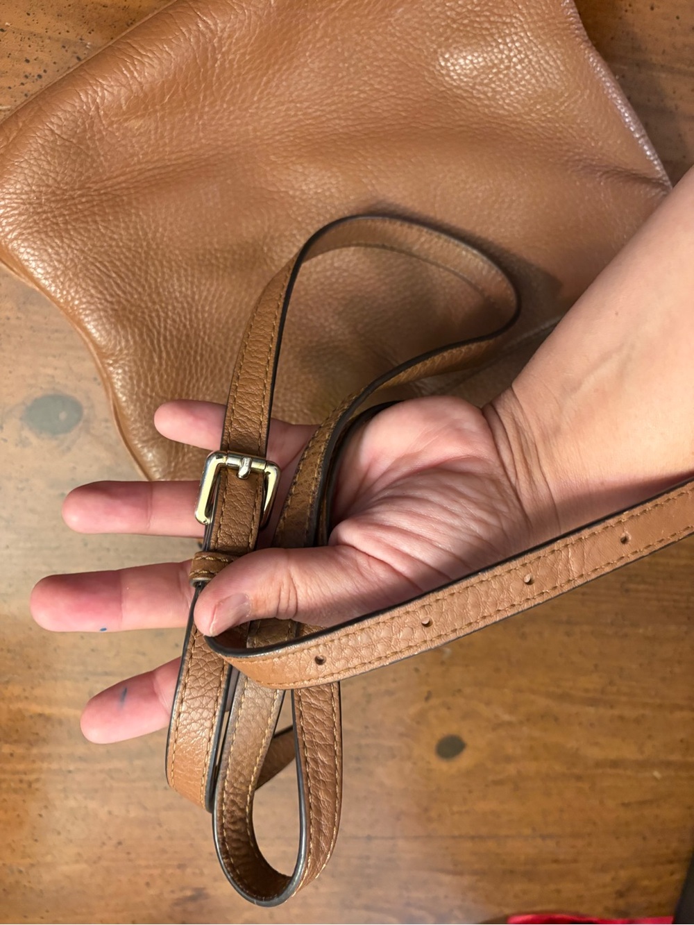 Michael Kors Brown Leather Crossbody Bag (NEEDS CLEANING INSIDE) - Picture 12 of 12